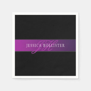 Servilleta De Papel Nombre elegante y comienzo/s monogramado