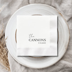 Servilleta De Papel Nombre Fecha Personalizado Bodas Letra Moderna