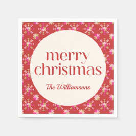 Servilleta De Papel Nombre Geométrico Personalizado del Oro Rojo Negri