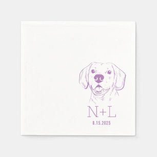 Servilleta De Papel Nombre Iniciales Beagle Boda Napkins