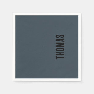 Servilleta De Papel Nombre Minimalista personalizado de Gris carbonero