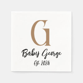 Servilleta De Papel Nombre mínimo del monograma del bebé