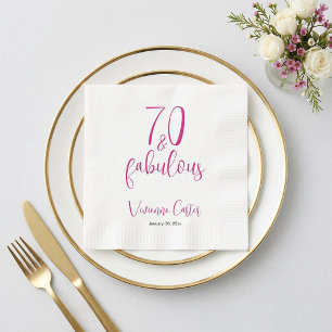 Servilleta De Papel Nombre moderno 70 y fabuloso fecha cumpleaños 70