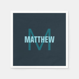 Servilleta De Papel Nombre monogramado de Personalizable negrita simpl