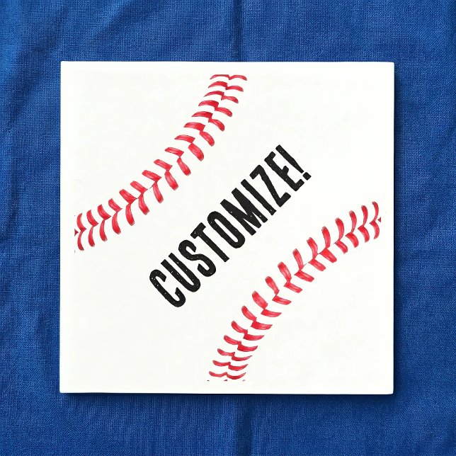 Servilleta De Papel Nombre o texto personalizado de la fiesta de cumpl (Customizable baseball napkins for baseball birthday parties and events.)