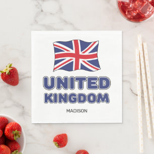Servilleta De Papel Nombre personalizado Bandera de Reino Unido
