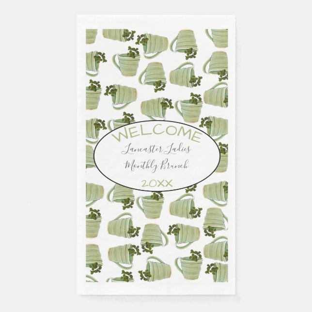 Servilleta De Papel Nombre personalizado Bienvenida Brunch Green Tea C (Anverso)