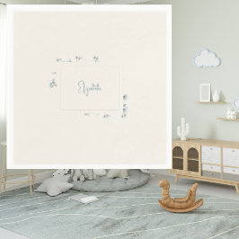 Servilleta De Papel Nombre personalizado Blue Floral Cream Baby Shower