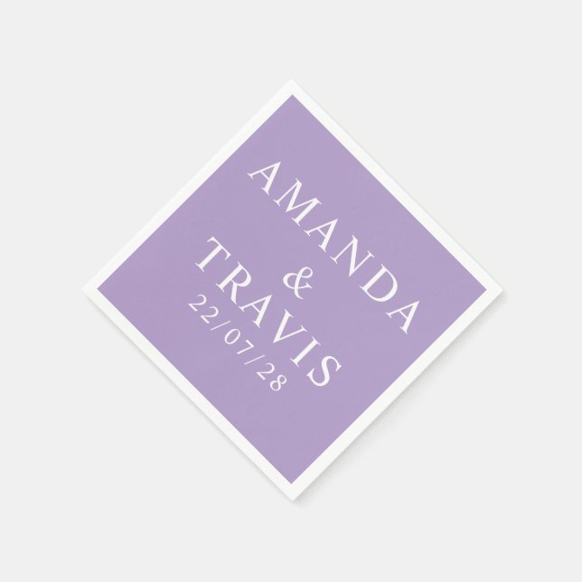 Servilleta De Papel Nombre personalizado Boda simple moderno mínimo (Borde)