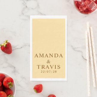 Servilleta De Papel Nombre personalizado Boda simple moderno mínimo
