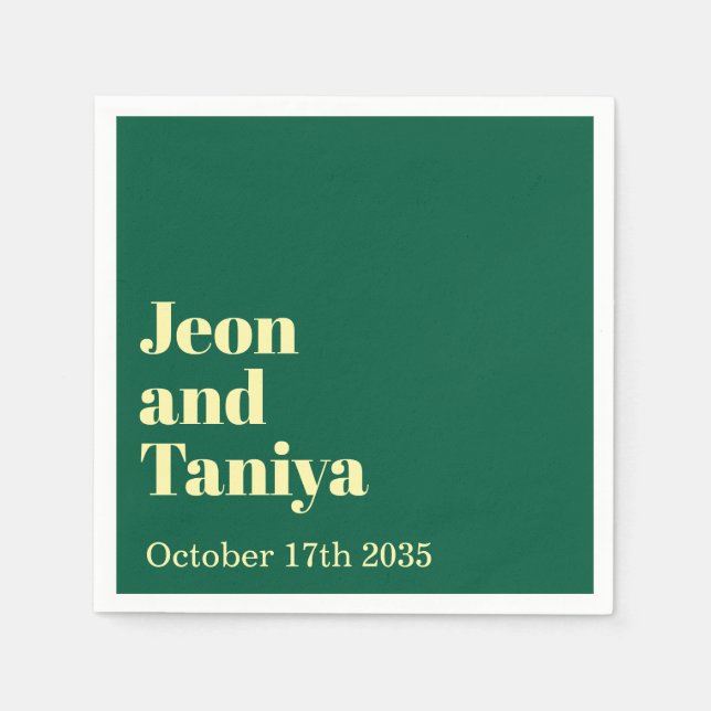 Servilleta De Papel Nombre personalizado Boda simple moderno mínimo (Anverso)