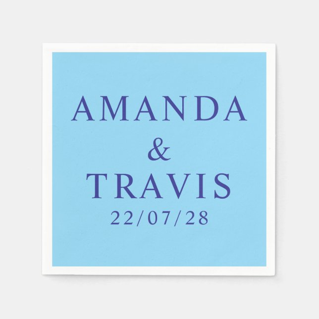 Servilleta De Papel Nombre personalizado Boda simple moderno mínimo (Anverso)