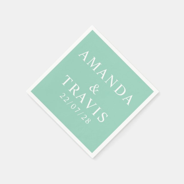 Servilleta De Papel Nombre personalizado Boda simple moderno mínimo (Borde)