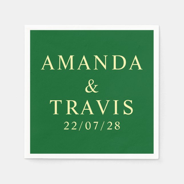 Servilleta De Papel Nombre personalizado Boda simple moderno mínimo (Anverso)