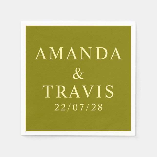 Servilleta De Papel Nombre personalizado Boda simple moderno mínimo (Anverso)