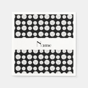 Servilleta De Papel Nombre personalizado: bolas de voleibol negro