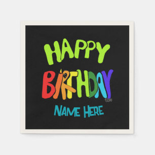 Servilleta De Papel Nombre personalizado Brillante y Feliz Cumpleaños
