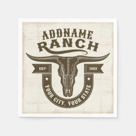 Servilleta De Papel NOMBRE Personalizado Bull Steer Skull Western Ranc
