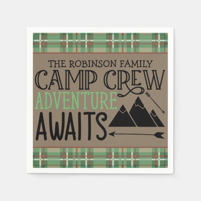 Servilleta De Papel NOMBRE personalizado Cabina Camping Adventure (Anverso)