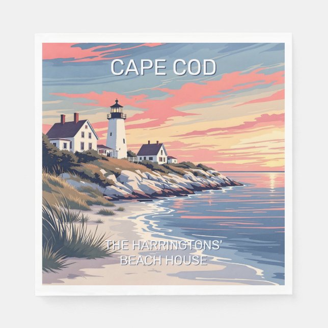 Servilleta De Papel Nombre personalizado Cabo Cod Massachusetts (Anverso)
