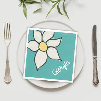 Servilleta De Papel Nombre personalizado caprichosa margarita floral b