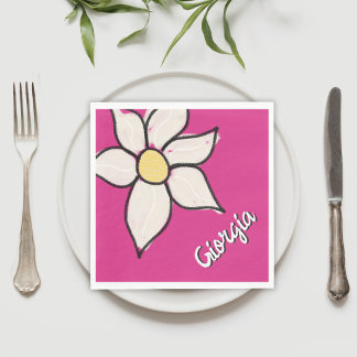 Servilleta De Papel Nombre personalizado caprichosa margarita floral b