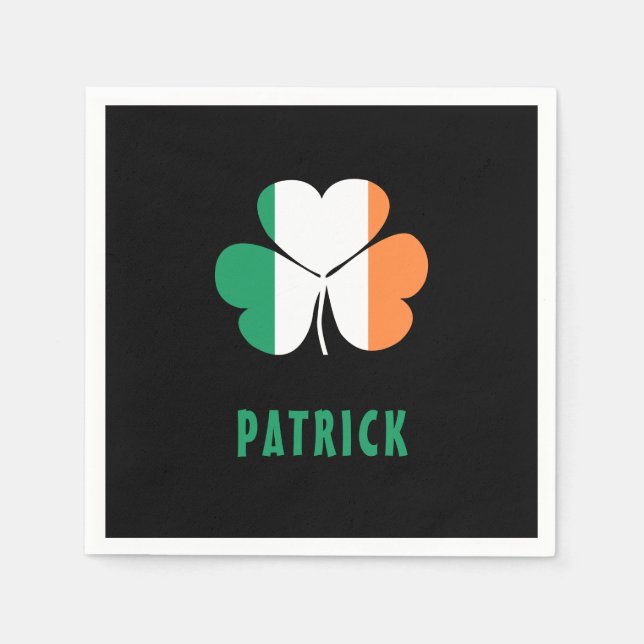 Servilleta De Papel Nombre personalizado Celtic Ireland Shamrock Irish (Anverso)