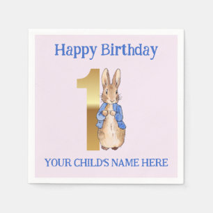 Servilleta De Papel Nombre personalizado conejo clásico cumpleaños pri