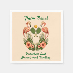 Servilleta De Papel Nombre personalizado Cream Palm Beach Pickleball C