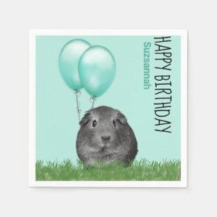 Servilleta De Papel Nombre personalizado Cumpleaños Guinea Cerdo Globo