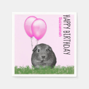 Servilleta De Papel Nombre personalizado Cumpleaños Guinea Cerdo Globo