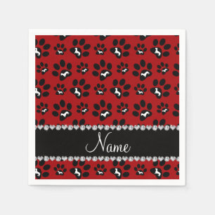 Servilleta De Papel Nombre personalizado: dachshunds rojos patas de pe