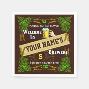 Servilleta De Papel Nombre Personalizado de Cervecería Barra de ceba
