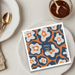 Servilleta De Papel Nombre personalizado de Rustic Thanksending Floral