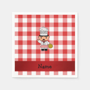 Servilleta De Papel Nombre personalizado del chef italiano: damas blan