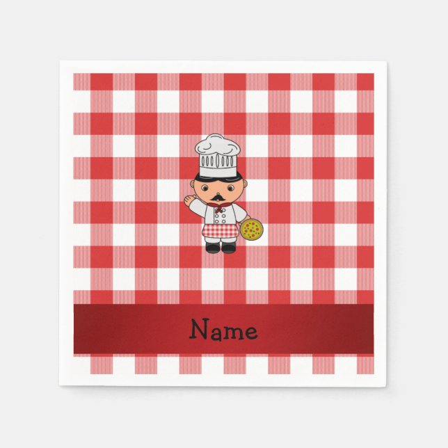 Servilleta De Papel Nombre personalizado del chef italiano: damas blan (Anverso)