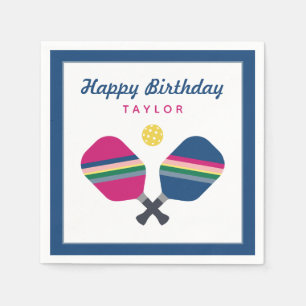 Servilleta De Papel Nombre personalizado del Fiesta de pelota azul