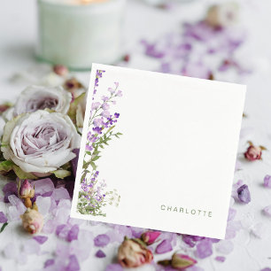 Servilleta De Papel Nombre personalizado Ducha de lavanda verde