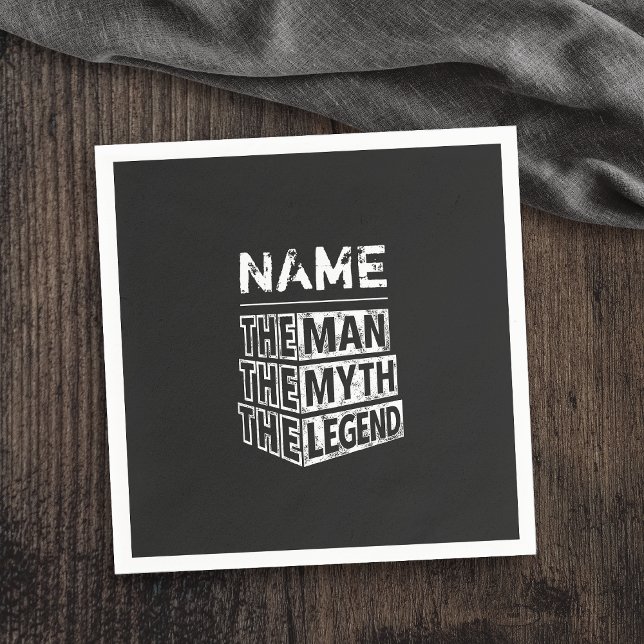 Servilleta De Papel Nombre Personalizado El Hombre El Mito La Leyenda (Personalized Name The Man The Myth The Legend Napkins)