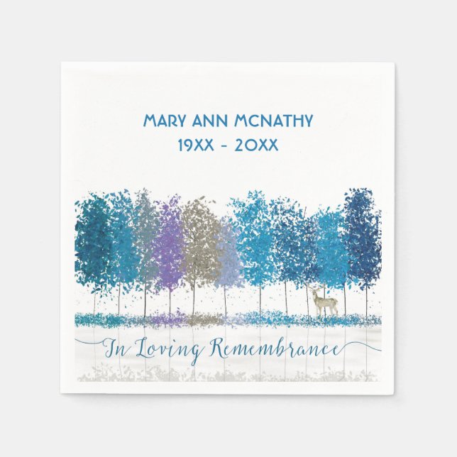 Servilleta De Papel Nombre Personalizado En Árboles Remembrancadores L (Anverso)