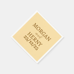 SERVILLETA DE PAPEL NOMBRE PERSONALIZADO ESTILO BODA DE COLOR BEIGE MO