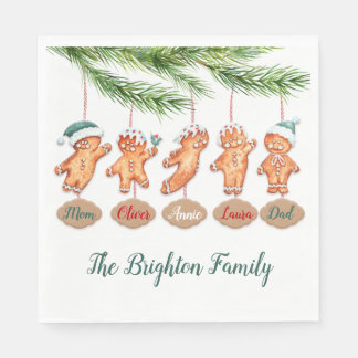 Servilleta De Papel Nombre personalizado familia Navidades arte Ginger
