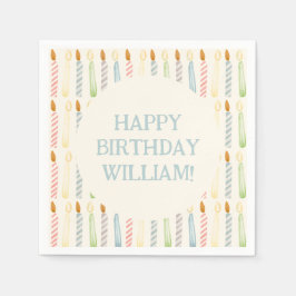 Servilleta De Papel Nombre personalizado Fiesta de velas de cumpleaños
