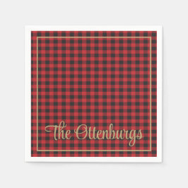 Servilleta De Papel Nombre personalizado Fiesta rojo ruso de búfalo re