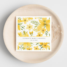 Servilleta De Papel Nombre personalizado Floral Baby Shower