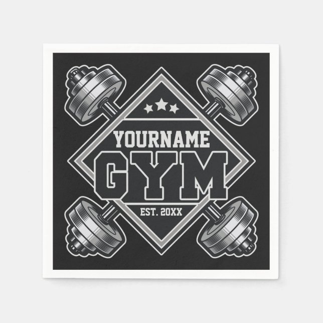Servilleta De Papel NOMBRE personalizado Hogar de elevación de pesas G (Anverso)