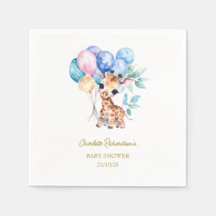 Servilleta De Papel Nombre personalizado jirafa bebé Baby Shower