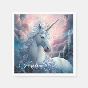 Servilleta De Papel Nombre personalizado lindo unicornio