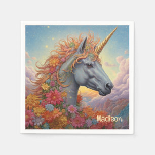 Servilleta De Papel Nombre personalizado lindo unicornio