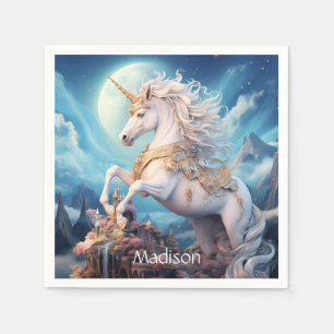 Servilleta De Papel Nombre personalizado lindo unicornio